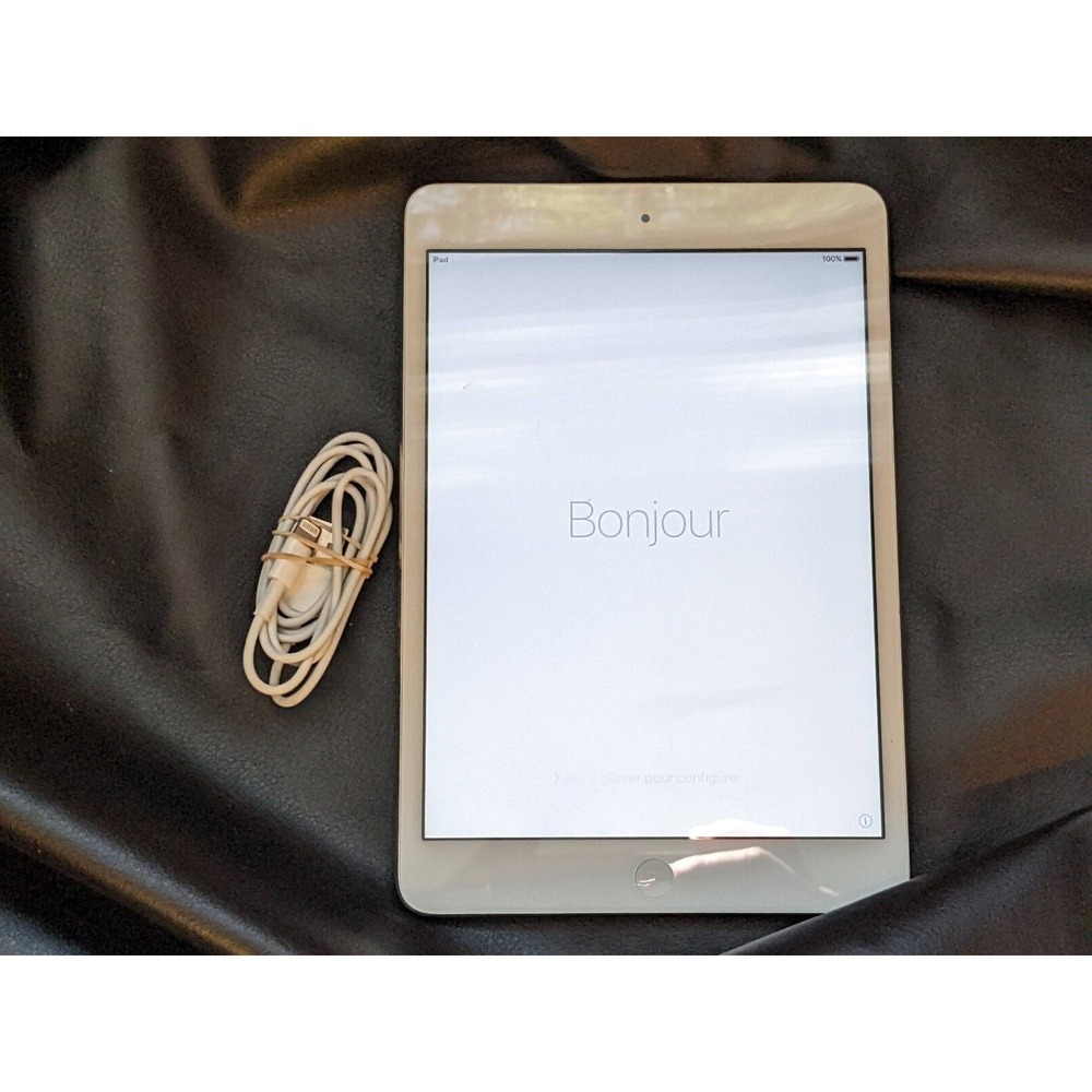 Apple iPad Mini 1 A1432 16GB Wi-Fi 7.9' Silver White 531LL/A Reset WORKING